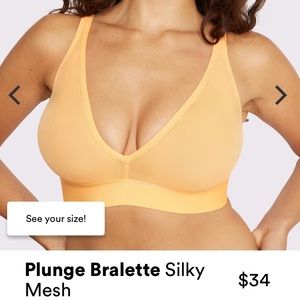 Parade Plunge Bralette in Mango Silky Mesh +1